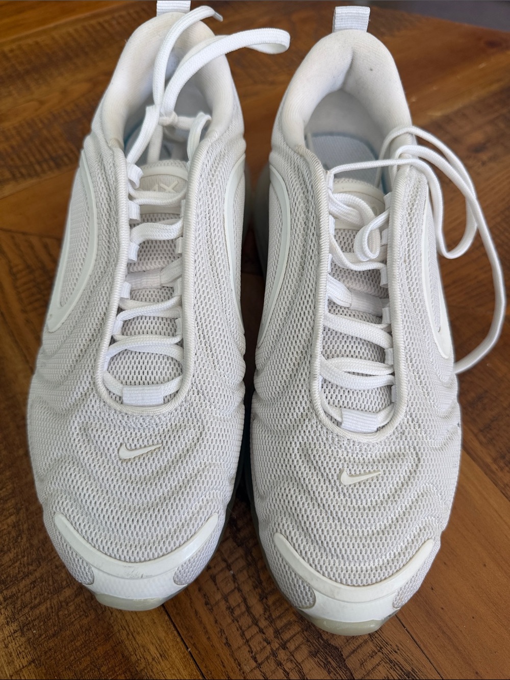 Nike White Mesh Running Sneakers